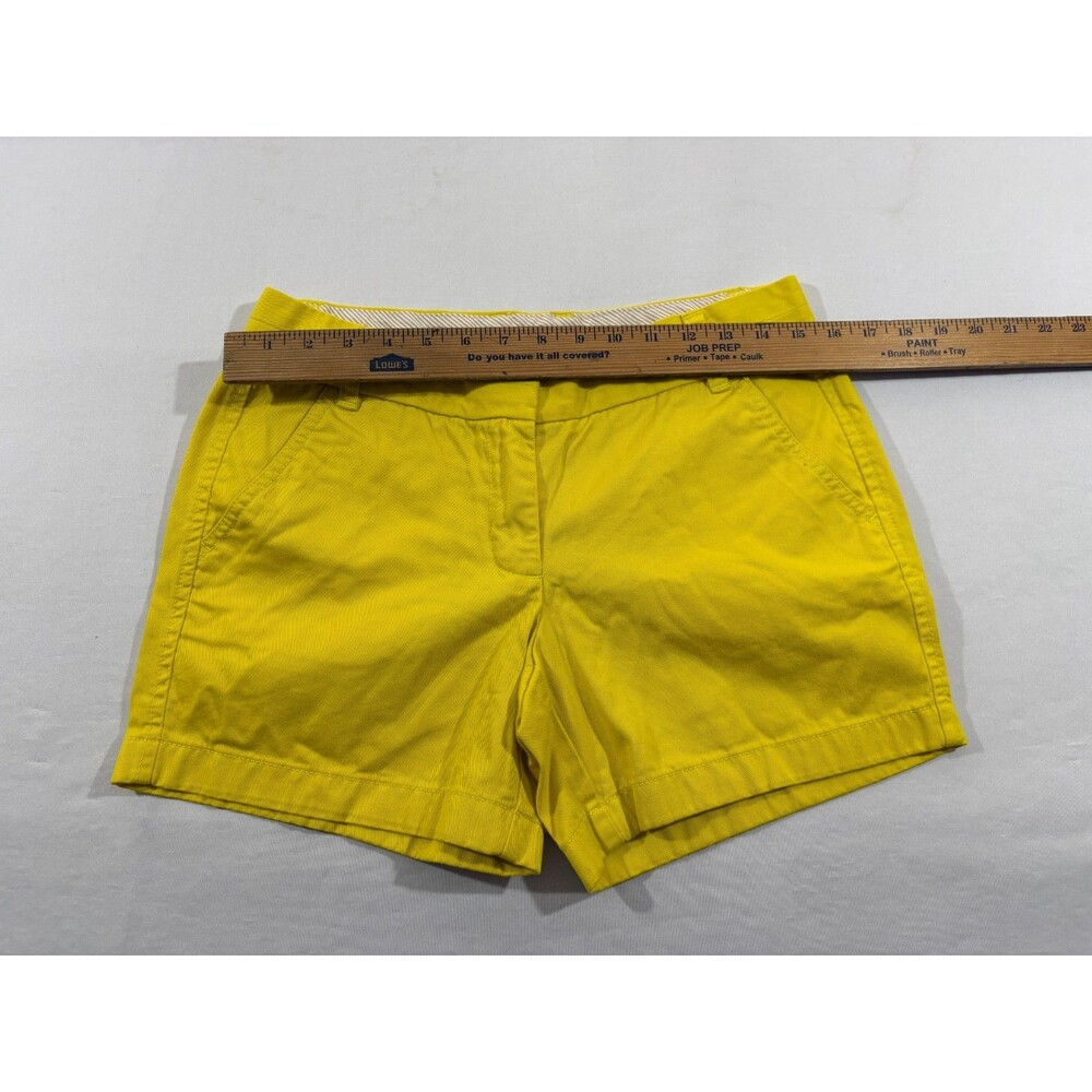 J. Crew Chino Broken In Shorts Womens Yellow 4.5" Cotton Casual Preppy Sz 4 - Picture 3 of 10
